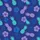 Pineapple Enthusiast's: Indigo Teal Lavender Tropical Canvas Print Low Top Footwear Satin Pajamas Set - 2