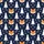 Personalized Fox Lover's Sleep Set: Custom Name, Navy Cartoon Foxes & Pine Tree Pattern Satin Pajamas Set - 2