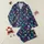 Women's & Kids' Personalized Pajamas: Playful Illustrated Cats & Yarn Balls on Navy - Colorful Sleep Set Satin Pajamas Set - 1