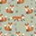 Cozy Fox Lover's Sage Green Whimsical Burnt Orange Fox Pattern Sleep Set Satin Pajamas Set - 2