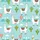 Llama Lover Personalized Pajamas: Whimsical Aqua Llama, Cactus & Balloon Pattern Satin Pajamas Set - 2