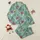 Women's & Kids' Honeybee Pajamas: Teal Floral Print with Magenta & Lavender Botanicals Satin Pajamas Set - 1