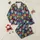 Women's Floral Sugar Skull Pajamas: Folk Art Marigold Pattern - Indigo Sleep Set Satin Pajamas Set - 1