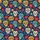 Women's Floral Sugar Skull Pajamas: Folk Art Marigold Pattern - Indigo Sleep Set Satin Pajamas Set - 2
