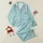 Her Personalized Name Aqua Blue Script & Leaf Pattern Matte Hardcover 5.75"x8" Lined Journal Satin Pajamas Set - 1