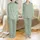 Bridesmaid & Bride Sage Champagne Flute Getting Ready Silky Satin Sleep Set Satin Pajamas Set - 1