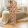 Cozy Thanksgiving Family Pajamas: Hand-Drawn Turkey Pumpkin Pie Leaf Print Two-Piece Sleep Set Satin Pajamas Set - 2