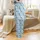 Family & Pet: Whimsical Sky Blue Snowman Dog Winter Pattern Personalized Cozy Loungewear Ensemble Satin Pajamas Set - 3