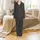 Personalized Bridal Party Satin Pajama Set: Elegant Script Typography & Minimalist Line Art on Charcoal Satin Pajamas Set - 2