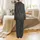 Personalized Bridal Party Satin Pajama Set: Elegant Script Typography & Minimalist Line Art on Charcoal Satin Pajamas Set - 3