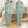 Personalized Family Matching Tropical Aqua Flamingo Palm Beach Christmas Pajama Sets, Long/Short Sleeve Satin Pajamas Set - 1