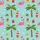 Personalized Family Matching Tropical Aqua Flamingo Palm Beach Christmas Pajama Sets, Long/Short Sleeve Satin Pajamas Set - 4