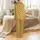 Custom Golden Retriever Faces All-Over Print Mustard Yellow Cotton Lounge Bottoms Satin Pajamas Set - 3