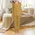 Custom Golden Retriever Faces All-Over Print Mustard Yellow Cotton Lounge Bottoms Satin Pajamas Set - 2