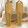 Custom Golden Retriever Faces All-Over Print Mustard Yellow Cotton Lounge Bottoms Satin Pajamas Set - 1