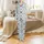 Kids' Whimsical Pastel Blue Puppy Kitten Child Faces Bone Paw Print Pattern Satin Pajamas Set - 2