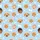 Kids' Whimsical Pastel Blue Puppy Kitten Child Faces Bone Paw Print Pattern Satin Pajamas Set - 4
