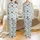 Kids' Whimsical Pastel Blue Puppy Kitten Child Faces Bone Paw Print Pattern Satin Pajamas Set - y6ws7_asle