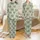 Adult Personalized Sloth Pajama: Funny Cartoon Sage Green Leaf Print Loungewear Satin Pajamas Set - 1