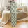 Adult Personalized Sloth Pajama: Funny Cartoon Sage Green Leaf Print Loungewear Satin Pajamas Set - 3