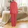 Unisex Holiday Word Pajama Pants: Vibrant Christmas Red 'Merry & Bright' Design - Cozy Loungewear Satin Pajamas Set - 3