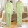 Women's Tailored Organic Cotton Loungewear Set: Abstract Botanical Ginkgo, Lime Green Cream Plus Size Sleepwear Satin Pajamas Set - 1