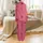 Women's Pink Red Abstract Striped Polygon Pure Cotton Pajamas Satin Pajamas Set - 3