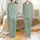 Bridesmaid Personalized Sage Green Rose Line Art Satin Pajamas Set Satin Pajamas Set - 1