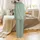 Bridesmaid Personalized Sage Green Rose Line Art Satin Pajamas Set Satin Pajamas Set - 3