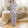 Women's Black Poodle Mama Pajama Pants: Pink Bow Silhouette All-Over Pattern - Soft Brushed Polyester Satin Pajamas Set - 3