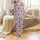 Kids' Cute Anime Style Lavender Purple Geometric Green Turtle Pattern Soft Stretch Pajamas Satin Pajamas Set - 2