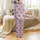 Kids' Cute Anime Style Lavender Purple Geometric Green Turtle Pattern Soft Stretch Pajamas Satin Pajamas Set - 3