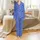 Matching Family Pure Cotton Pajamas: Indigo Chinoiserie Floral Sleep Set for Lounging Satin Pajamas Set - 2