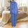 Matching Family Pure Cotton Pajamas: Indigo Chinoiserie Floral Sleep Set for Lounging Satin Pajamas Set - 3