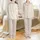 Bridesmaid & Bridal Party Champagne Botanical Line Art Pattern Personalized Silky Satin Sleep Set Satin Pajamas Set - 1