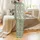 Bridesmaid & Bridal Party Personalized Sage Green Rose Print Satin Long Sleeve Pants Pajamas Set Satin Pajamas Set - 3