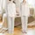 Women's Organic Muslin Sleep Shirt: Muted Ditsy Wildflower Print - Soft Cotton Loungewear Satin Pajamas Set - 1