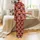 Matching Family Thanksgiving: Pilgrim Turkey Head, Happy Turkey Day & Red Plaid Cotton Blend Sleep Set Satin Pajamas Set - 3