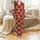 Matching Family Thanksgiving: Pilgrim Turkey Head, Happy Turkey Day & Red Plaid Cotton Blend Sleep Set Satin Pajamas Set - I5VVCUJ1TP