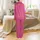 Indian Cotton Women's Fuchsia Pink Hand Block Print Tiger Stripe Pajamas Set Satin Pajamas Set - 3