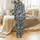 Boys' (2-16 Years) Pajama Set Sewing Pattern: Abstract Distressed Botanical - Muted Charcoal Indigo Olive Gold Satin Pajamas Set - 3