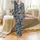 Boys' (2-16 Years) Pajama Set Sewing Pattern: Abstract Distressed Botanical - Muted Charcoal Indigo Olive Gold Satin Pajamas Set - 2