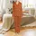 Bridesmaid & Bridal Party Personalized Rose Monogram Floral Burnt Orange Silky Satin Loungewear Satin Pajamas Set - 2