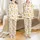 Golden Retriever Dog Lover's Cheerful Puppy & Adult Vector Pattern Soft Sleepwear Ensemble Satin Pajamas Set - 1