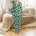 Cat Lover's Personalized Deep Green Kitten Faces Photo & Name All-Over Print Custom Long Sleeve Pajamas Satin Pajamas Set - 2