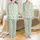 Flower Girl & Baby Satin Pajamas: Pistachio Green Geometric Botanical Line Art Set Satin Pajamas Set - 1