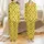 Celestial Enthusiast: Vibrant Lemon Yellow Black Star Moon Seamless Graphic Fashion Accent Satin Short-Sleeve Pajamas Set - 1
