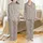 Family Matching Personalized Ribbed Loungewear: Floral Script Name 2-Piece Set Satin Pajamas Set - 1