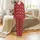 Greyhound Whippet Galgo Dog Fair Isle Christmas Red Geometric Zip Fleece Pajamas Satin Pajamas Set - 2