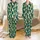 Dog Lover's Christmas Satin Pajamas: Photorealistic Golden Retriever & Santa Hat Emerald Sleep Set Satin Pajamas Set - 1